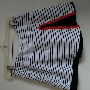 Bolle tennis, athletic skort w/ short, like new, black & white w/ red accent